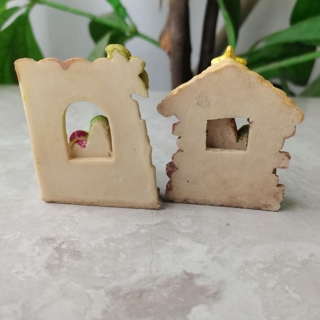 Nativity Statue Scene Set Holy Manger Christmas Crib Figurines Miniatures Ornament Church Gift Home Decorations