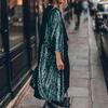 Damen Glitzer Pailletten Lässige Offene Jacke