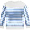 Bluza Polo Ralph Lauren Paski Wzór z Niedźwiedziem z Logo Okrągły Dekolt Długi Rękaw Odzież wierzchnia dla dzieci Biały 323965908001