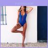 Eleganter Damen Einteiler Badeanzug Bademode Reißverschluss Monokini Badeanzug Gepolstertes Bikini Für Stilvolle Strandtage