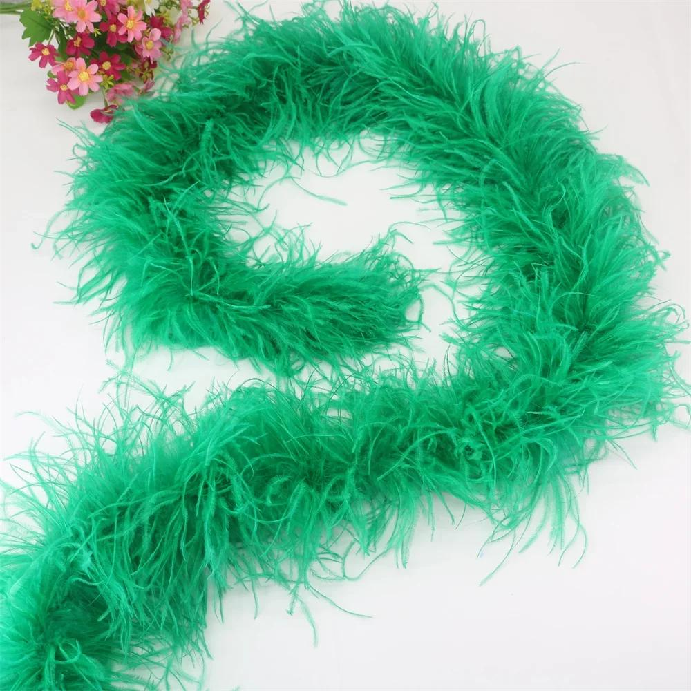 DIY 6 Layer Ostrich Feathers Boa Wedding Accessories Plumas De Faisan 2 Meters Clothing Plume Art and Craft Supplies Party Dresses