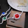 Temperament Cultivation Ruby Sugar Tower Cut Light Luxury Color Treasure Bracelet High Carbon Diamond Emerald Royal Blue Diamond Women
