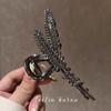 High-End Women's Rhinestone Hair Shark Clip - Large, Stylish, and Trendy Hairpin