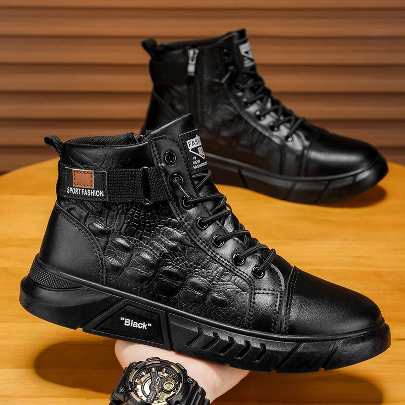 Neue Herrenschuhe Britische Martin-Stiefel Herren einfarbig Modetrend Outdoor-Sport vielseitige Arbeitsschuhe