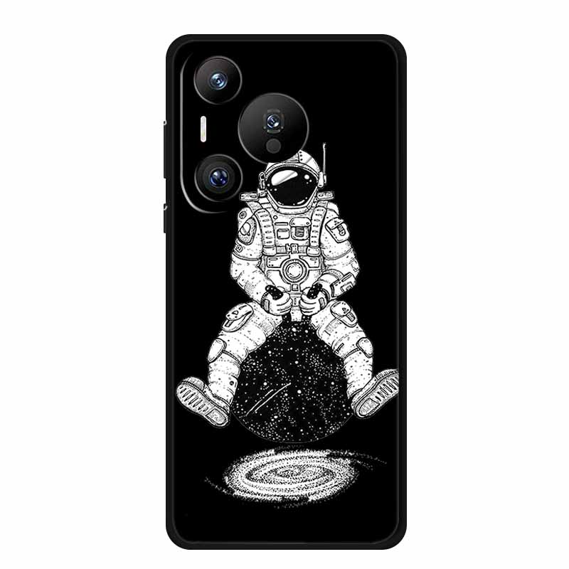 Black Silicone Case For Huawei Pura 70 Pro Case Cartoon Cat Soft Back Cover For Honor 400 Pro 5G Phone Case 400Pro Coque Funda
