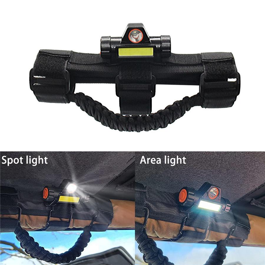 1pc Roll Bar Grab Handles W/Dome Light For Jeep Wrangler 1945-2021 YJ TJ JK JL