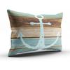 Fanaing Bedroom Custom Decor Nautical Anchor Weathered Wood Coastal Themed Pillowcase Soft Zippered Brown Aqua Mint and Turquoise Pillow Case Fashion