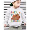 European Sizes Kids' Fashion Fleece Sweatshirt BIRTHDAY Lying Capybara Cartoon Pattern Print Loose Casual Long-Sleeved Sweatshirt Pullover