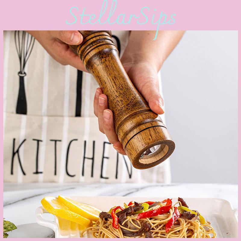 Cooking And Salt Pepper Grinder Hand Movement Oak Wood Pepper Mill Tool Kitchen