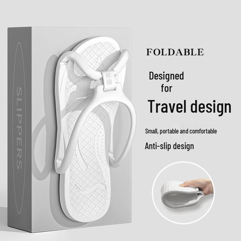 Non-Slip Foldable Travel Slippers for Couples - Lightweight, Indoor Use, Perfect for Hotels and Home, Men & Women