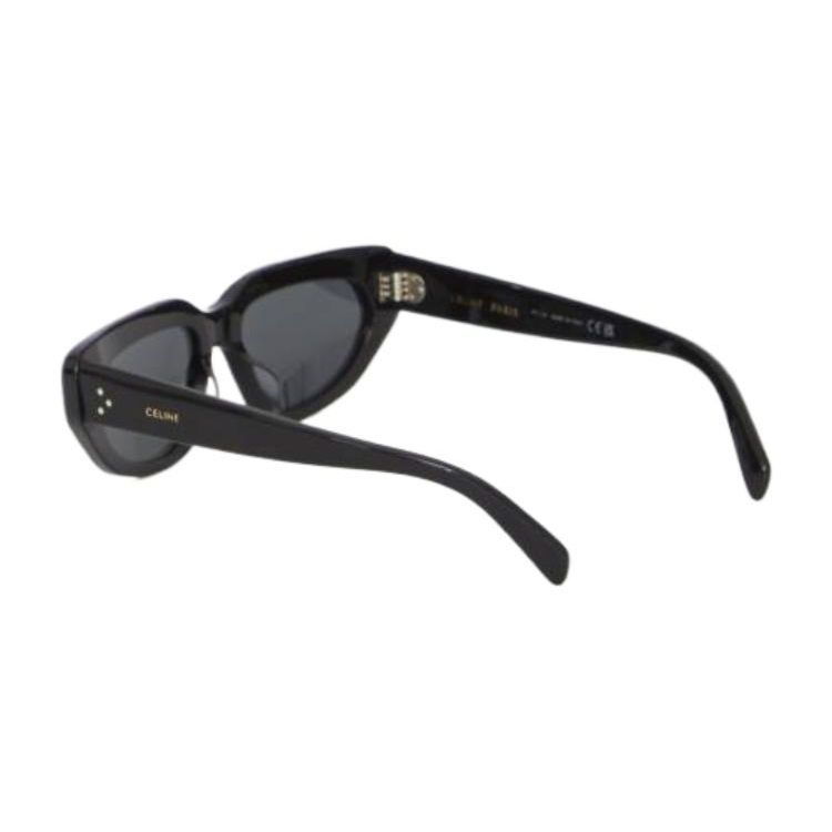 Celine Logo Mirrored Acetate Irregular Sunglasses Men sunglasses Black 4S273CPLB-38NO