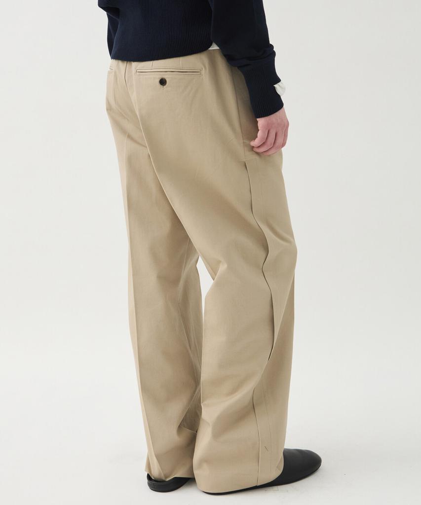 Windeo Side-Tuck Cotton Trousers - Taupe Beige
