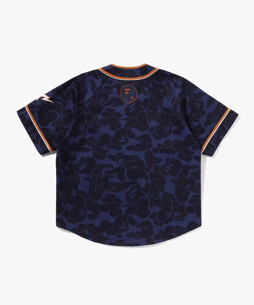 Beipeu Solid Camo Multi Logo Baseball Ss Shirt (M) Navy