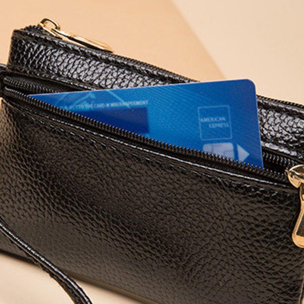 Solid Color Small Item Bag Korean Style Wallet Retro Lichee Pattern Zipper Coin Purse  Outdoor