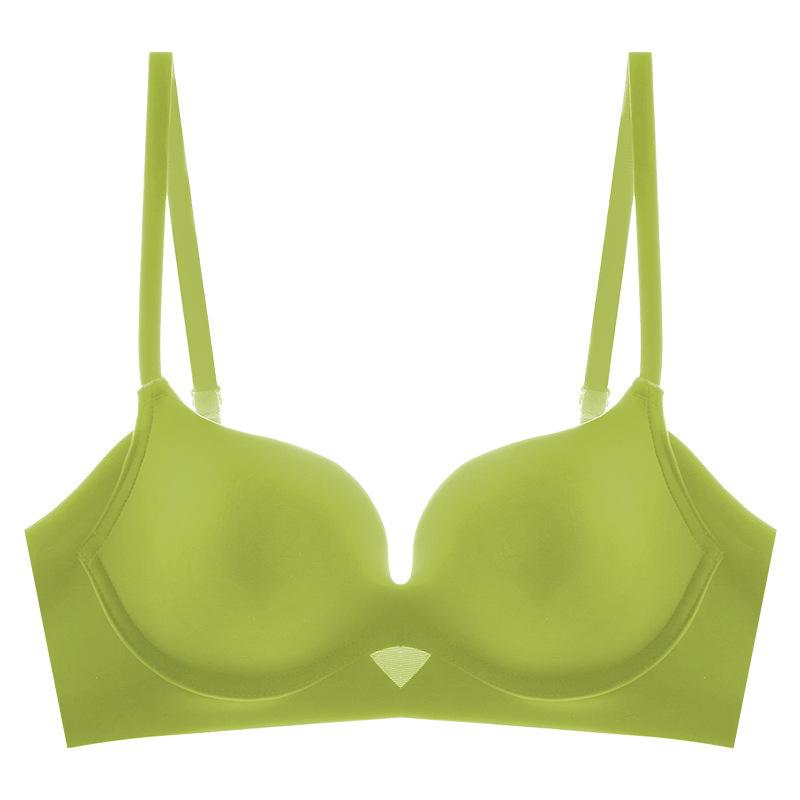 Smooth Underwear Comfortable and Sexy Gathered Bra Anti Sagging Double Breasted Seamless Red Bra