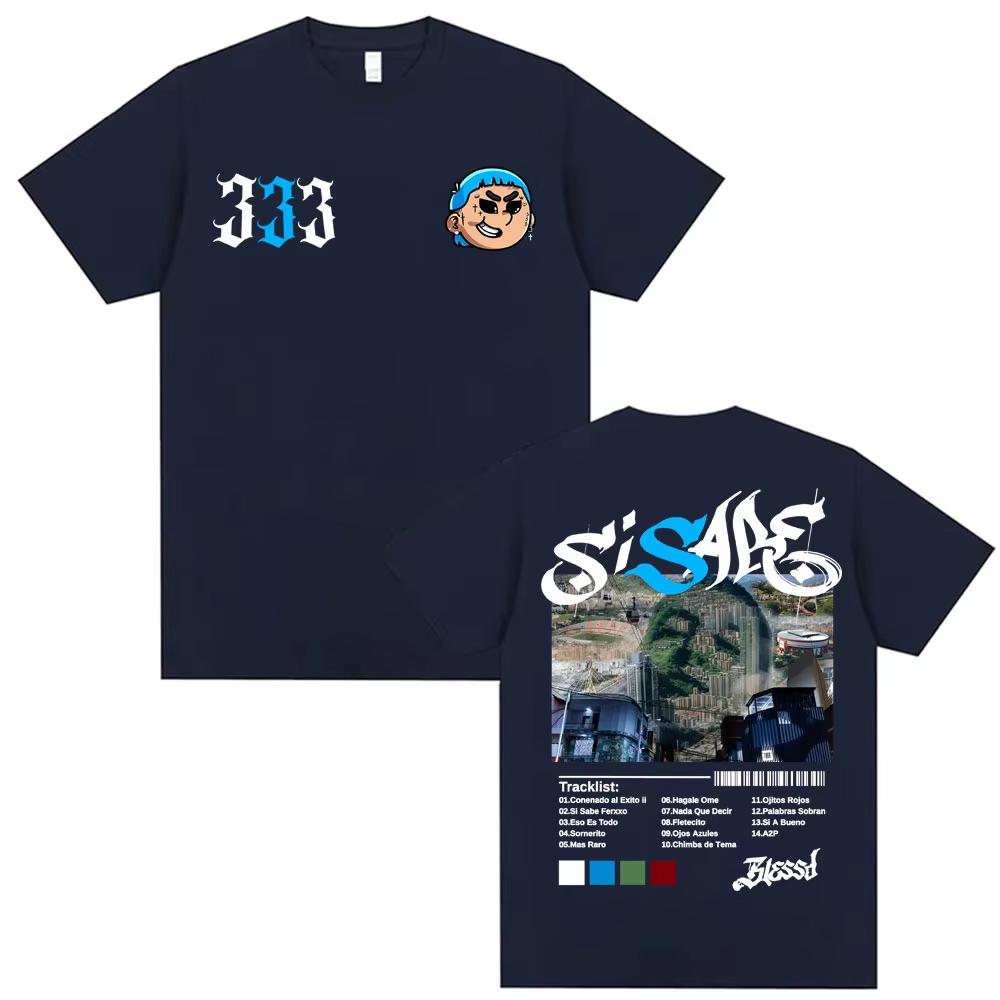 Rapper Blessd Si Sabe Album Tour Merch Tshirts Men Women Fashion Hip Hop Short Sleeve Top 2026 summer Cotton Comfort T Shirt