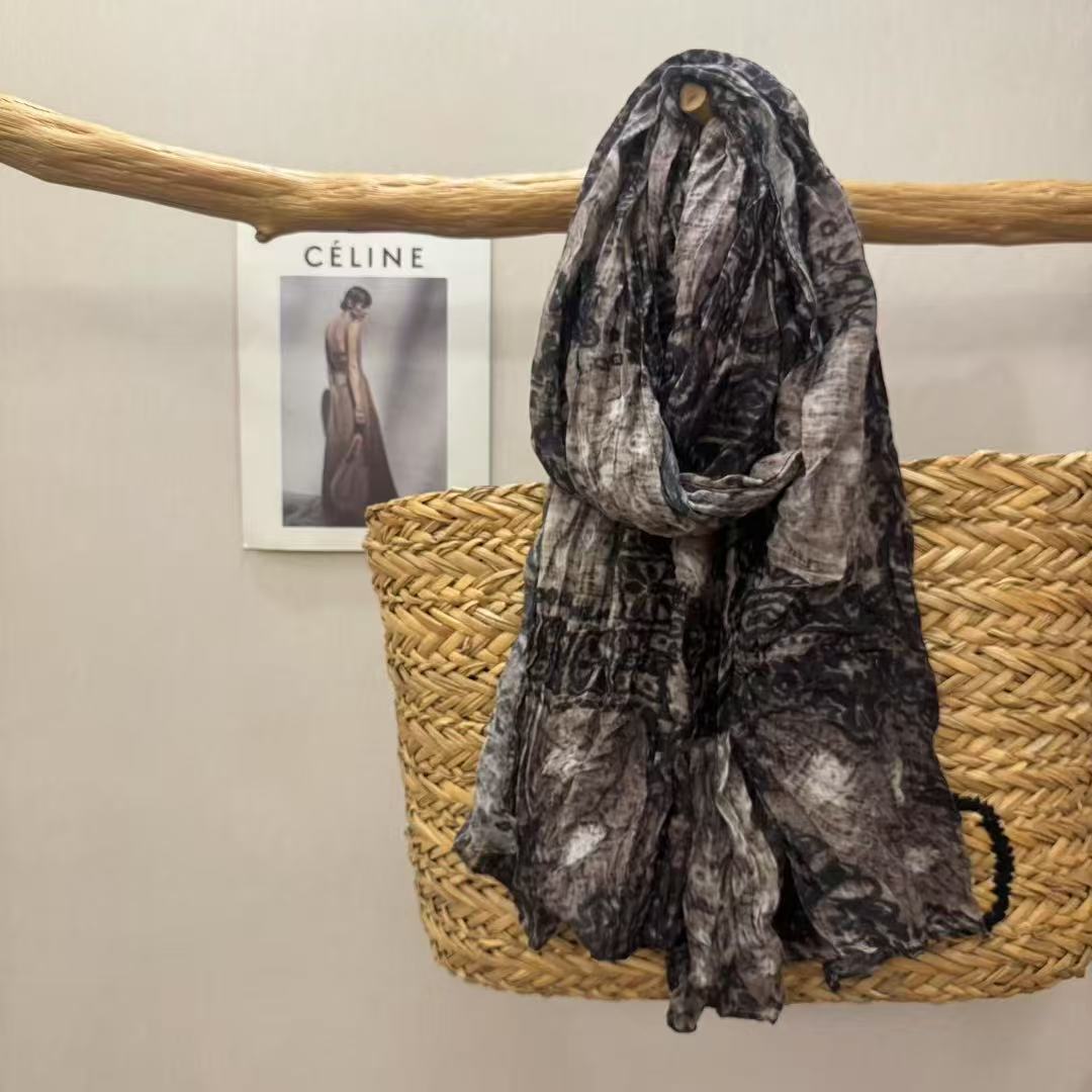 

Johnature Осень Зима Плиссированный Тай-дай Винтажный Шарф Корейская Версия Универсальный Теплый Повседневный Женский Шарф One Size