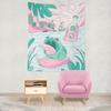 Whimsical Pool Party Tapestry - Adorable Wall Hanging For Home Decor, Perfect Gift For Those Who Love Cute And Playful