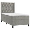 3132843 vidaXL Lit à sommier tapissier et matelas Gris clair 100x200cm Velours
