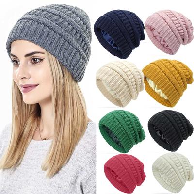 Women Skiing Plush Fashion Keep Warm Winter Hats Knitted Cotton Hat