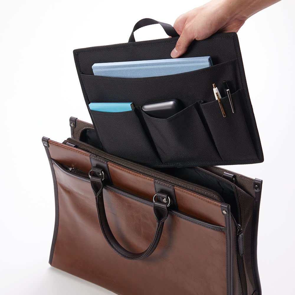 King Jim Storage Hanging Organizer, Bag-in-Bag, Horizontal, Black, New Basic HOZ200 Black