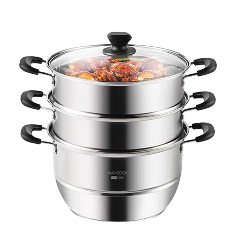 Meichu 304 Stainless Steel 32cm Three-Layer Steamer Pot