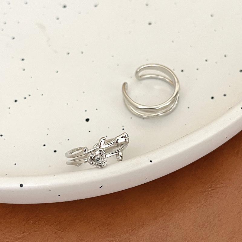 Women's Sweet Rose Double Layer Adjustable Ring - Trendy, Versatile, Stacking Fashion Accessory