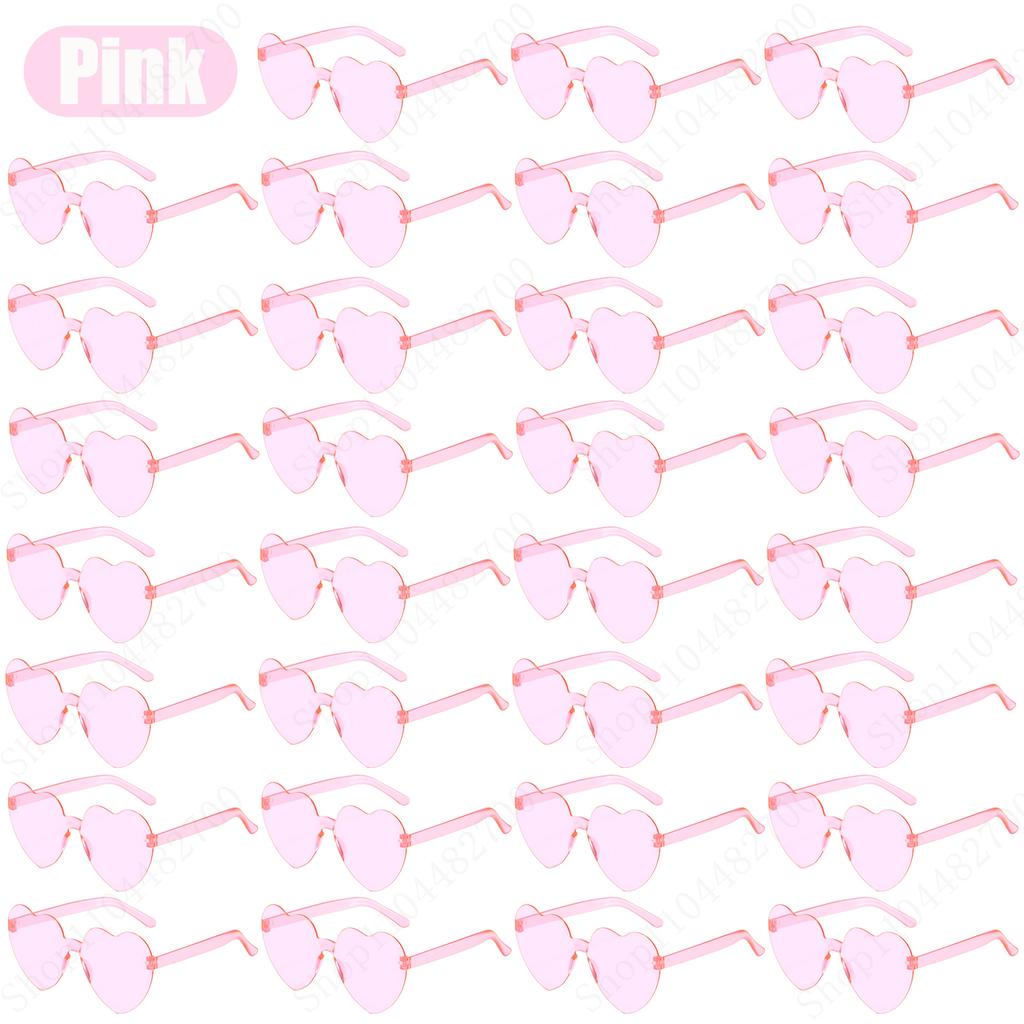 16-160Pcs Wedding Heart Shape Sunglasses Bachelorette Party Favor for Guests Fun Party Sunglasses Rimless Heart Shaped Glasses