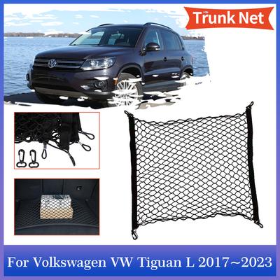 Síťka do kufru auta pro Volkswagen VW Tiguan L AD BW R-Line 2017~2025 Zadní nákladová síťka Elastická kapsa Háček Úložný prostor Vnitřní příslušenství