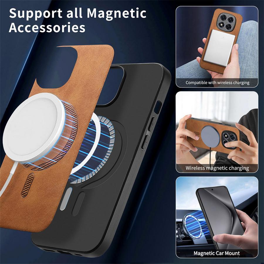 Für Xiaomi Redmi Note 17 Pro Max 5G 2026 Rüstungs-Magnet-Leder-Rückseite Hülle Redmi Note 15 14 Pro Plus Capa Note 17 15Pro Funda
