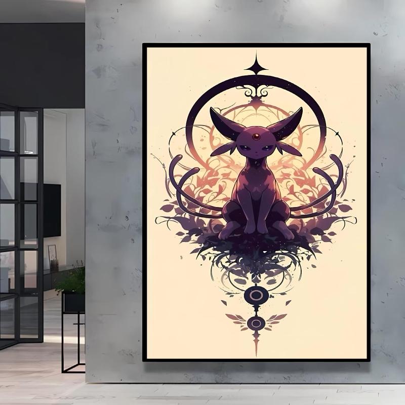 Japanese Anime Canvas Paintings Pokemon Umbreon Retro Style Cartoon Picture Modern Home Living Room Children's Room Decor Poster