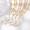 Women's Stainless Steel Double Layer Y-Shaped Gold Tassel Necklace