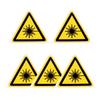 5pcs Triangle Warning Sign Sticker 2.5/5cm Alarm Logo Label Beware Hurting Heating Corrosion Poison Laser Bumping Self-Adhesive