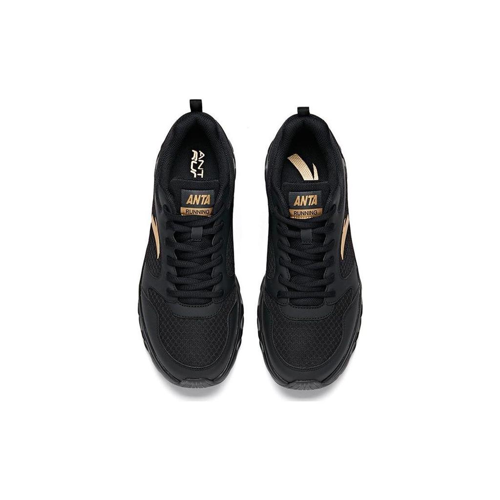 Anta Sky Fabric Slip Resistant, Breathable, And Lightweight Low top Running Shoes Men's Black Gold 912525502F-4