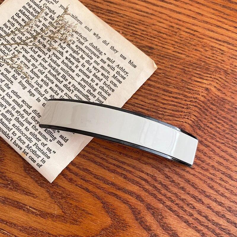 Elegantní acetátová jednobarevná pružinová spona Vintage Jednoduchá spona do vlasů na culík Vlasová spona Sponky do vlasů Ženy Vlasové doplňky Dárek