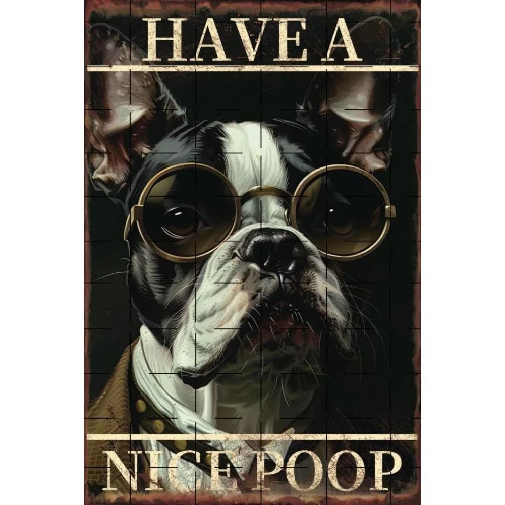 1PC Have a Nice Poop Dog Decor Bathroom Funny Novelty Metal Sign Retro Wall Decor Bars Restaurants Cafes Office Store Club Sign