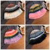 Autumn Winter Y2k Striped Hat Warm Women Beanie Hat Trendy Colored Woolen Hat  Girls