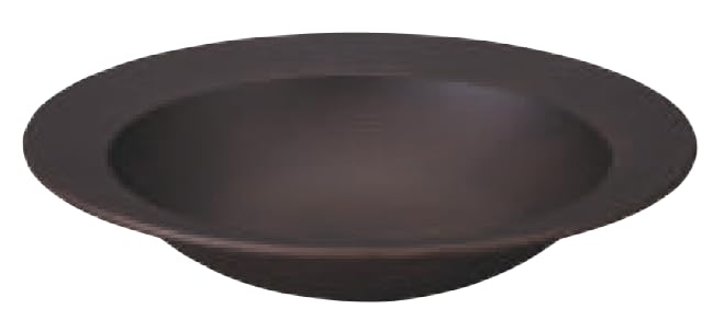 Masakazu NH Home Wood Grain Hat Bowl Dark (CC), Brown, Size Approx. 22 H4.3, 52-79816-4