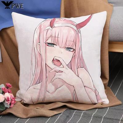 Pillow Case Printed Darling In The FranXX 40x40 Decorative Sofa Cushion Cover, Decorative Pillowcase