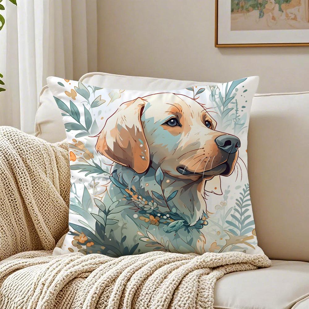 Labrador Retriever Pillow Friendly Dog Plush Cushion Cushion Cover Pillowcase Antidustmite living Room Sofa Decor Cushion Room