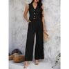 Casual Vacation Solid Color Vest Wide-leg Trousers Set
