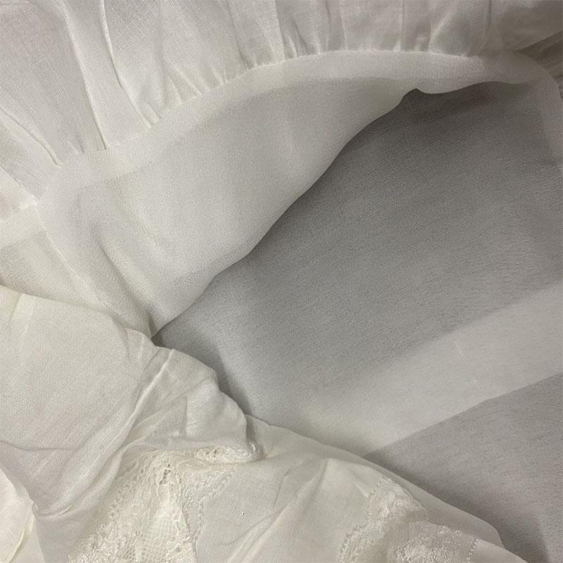 Koreanische Mode Spitze Patchwork O-Ausschnitt Weiß Pullover Blusen Sommer Lässig Damenbekleidung Laternenärmel Locker Alleskönner Hemd