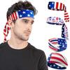 American Flag Independence Day Headband Sporty Elastic Headband, Women's Fashionable Crisscross Wide Headband Hair Accessory