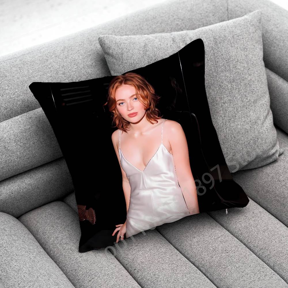 American Actress S-Sadie Sink Throw Pillow Case For 45*45cm 40cm 30cm 50cm 55cm Square Home Pillowcase Case