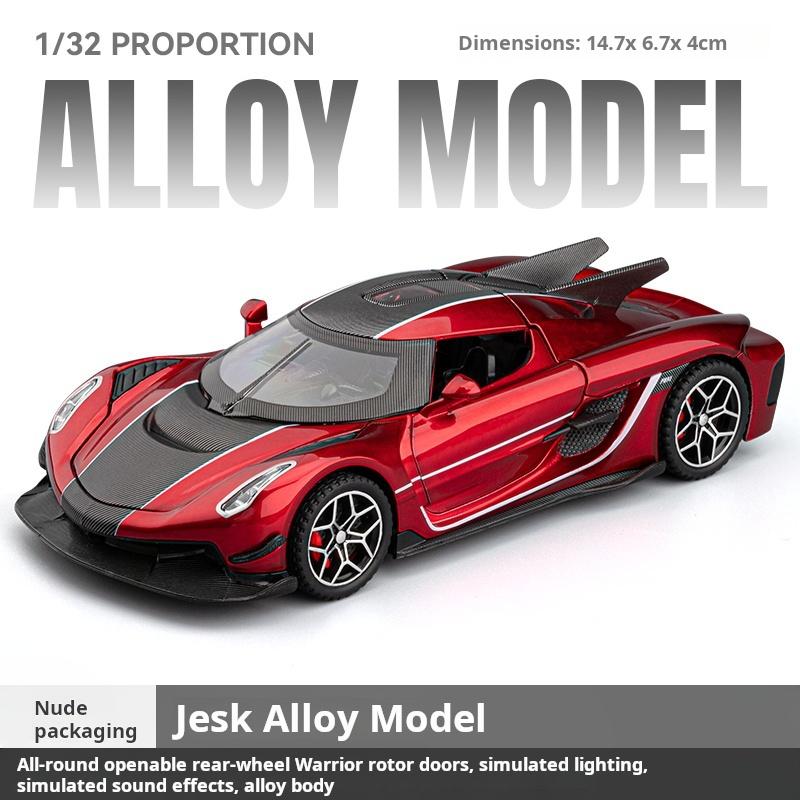 

1:32 Koenigseg Jesko Model Car Alloy Simulation Super Car Racing Car Model Boys Toy Desktop Decoration Gift Light & Sound