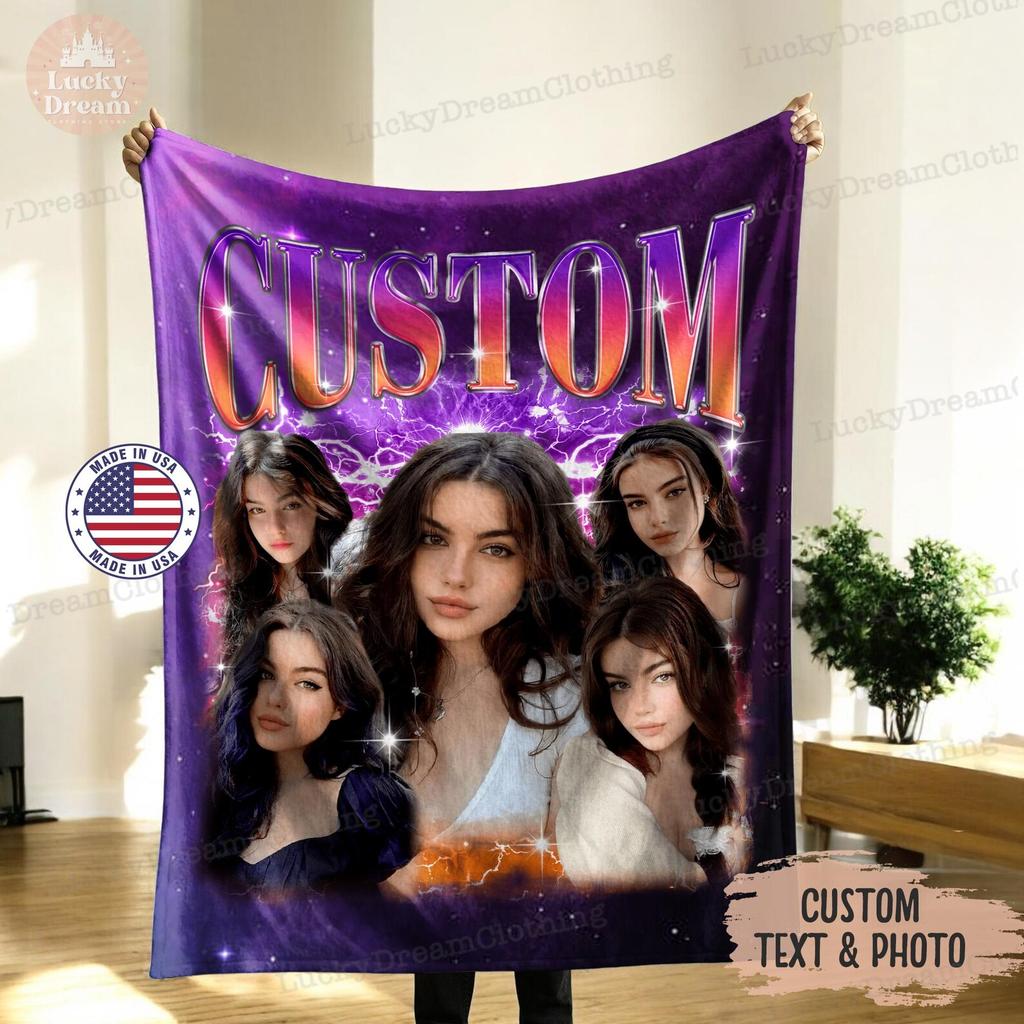 Custom Galaxy Photo Blanket, Custom Bootleg , Gift for Beloved Pets, Ideal Birthday Gift, Gifts for Her or Him, Valentines day, Mothers day