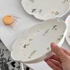 Embossed Daisy Plates Ceramic Home Dining Plate Small Fresh Light Luxury Western Round Breakfast Plate Decor Kitchen Accessories