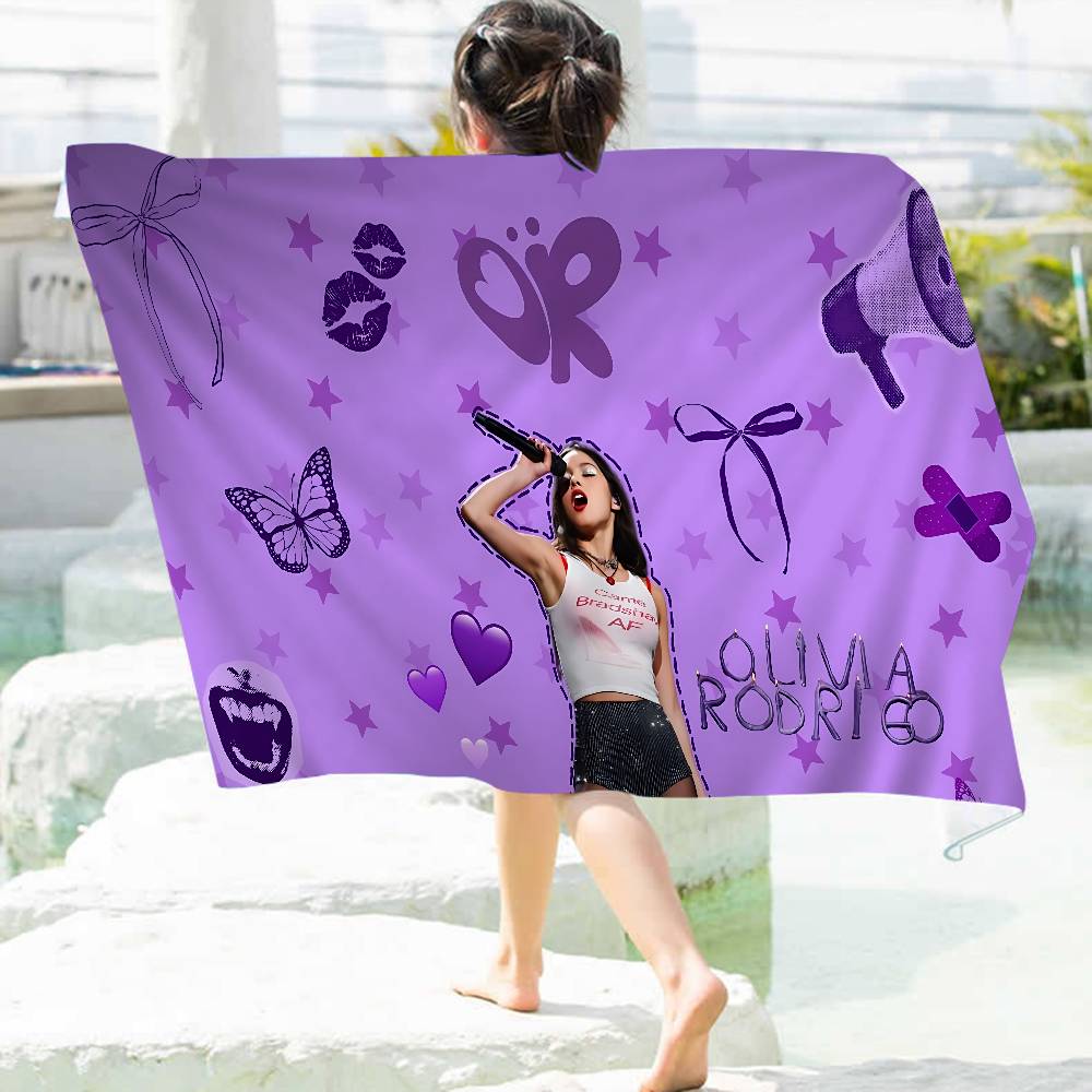 Singer O-Olivia R-Rodrigo Beach Towel Colorful Bath Towels Girl Microfiber Quick Dry Sand Free Beach Yoga Spa Gym Pool
