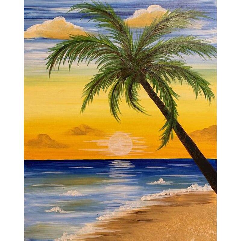 New 5D DIY Diamond Painting Full Round Drill Scenery Cross Stitch Sea View Diamond Embroidery Crafts Home Decor Art Gift