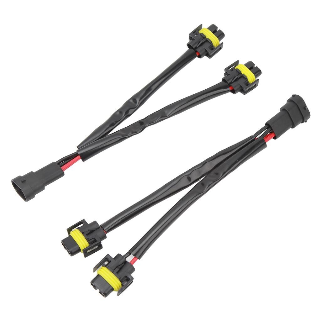2 stk H11 H8 H9 Forlengelseskabelsett Mann til Kvinne 2-veis Hovedlyssplitter Kabelsett for Lastebil Pickup LED-kabel